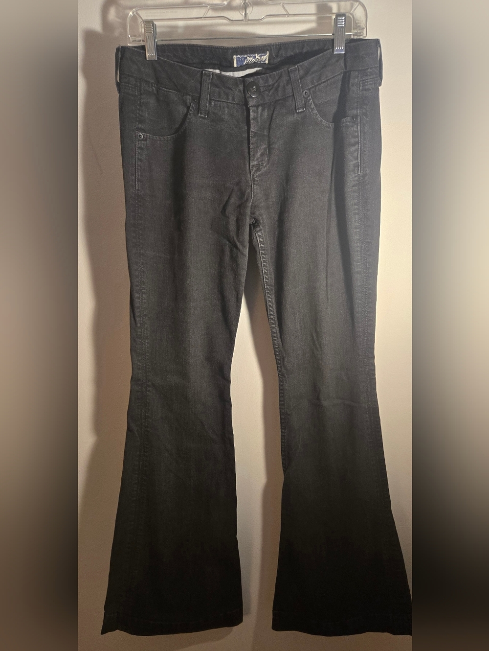 Hudson Jeans Black Flared Wide-Leg Denim